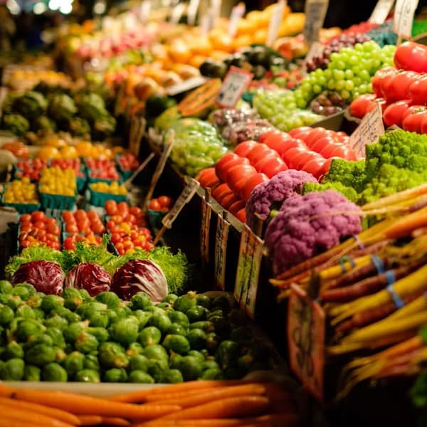 Fresh produce and grocery selection